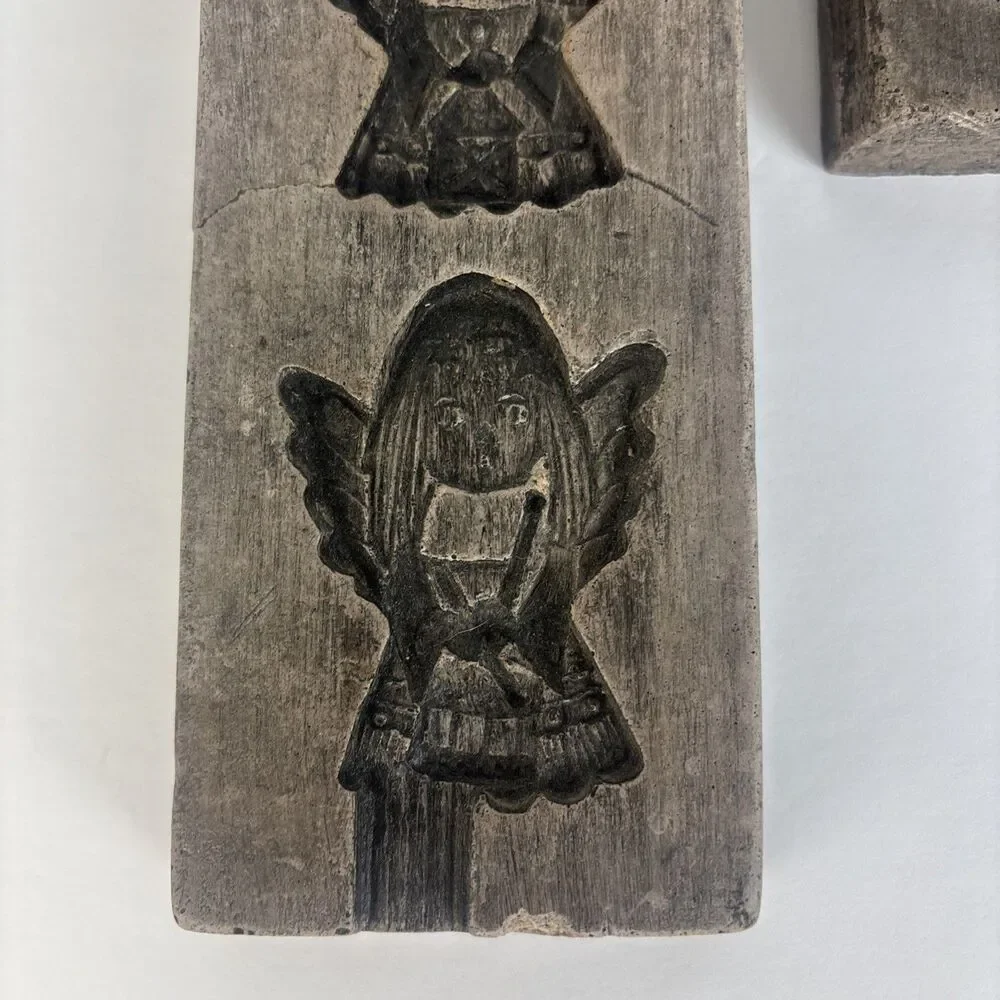 1973 Laxa Family Triple Angel Cookie Mold & single mold Wall Hanging DMG READ
